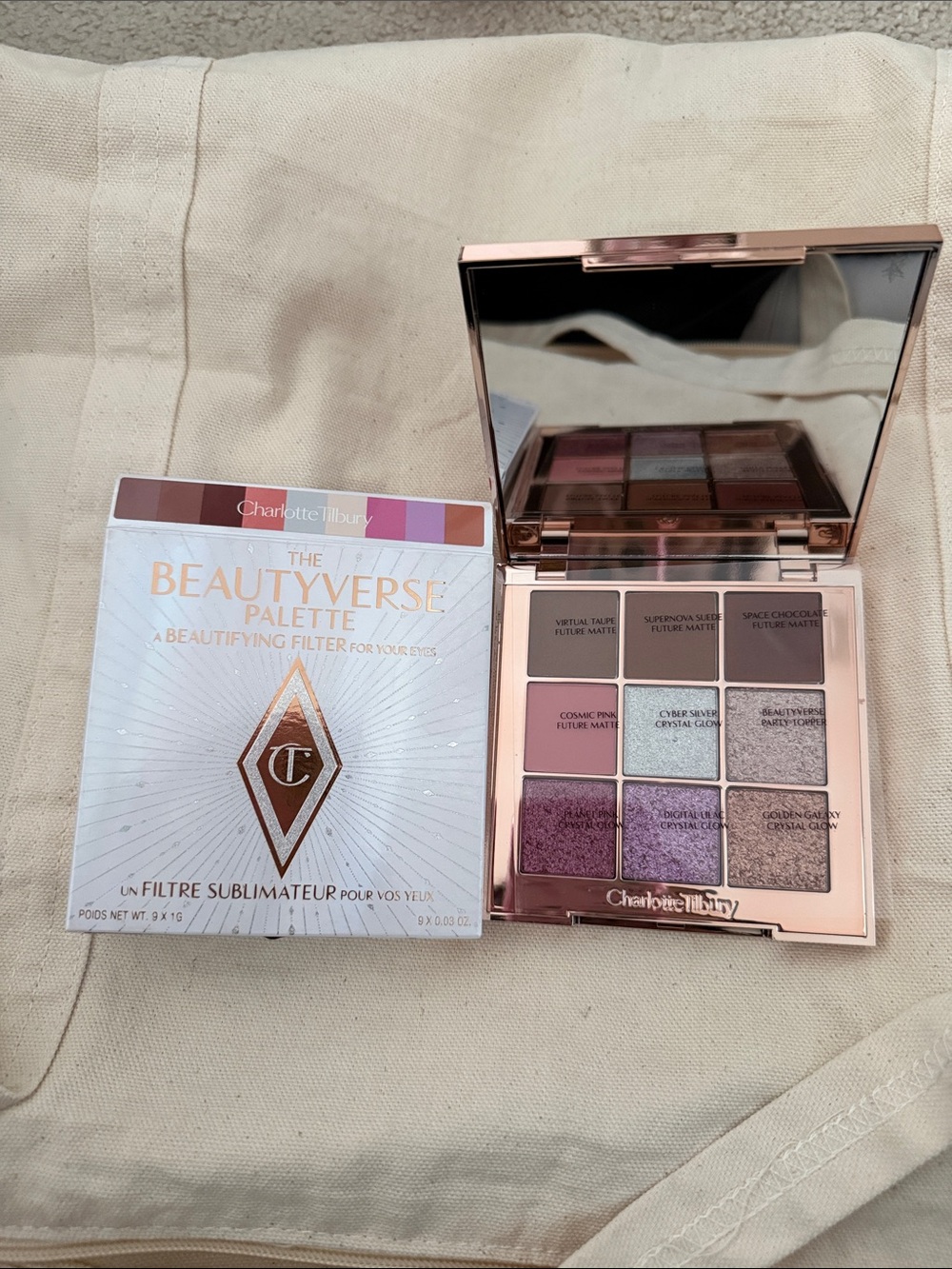 Charlotte Tilbury Beautyverse Palette - White with Rose Gold Accents
